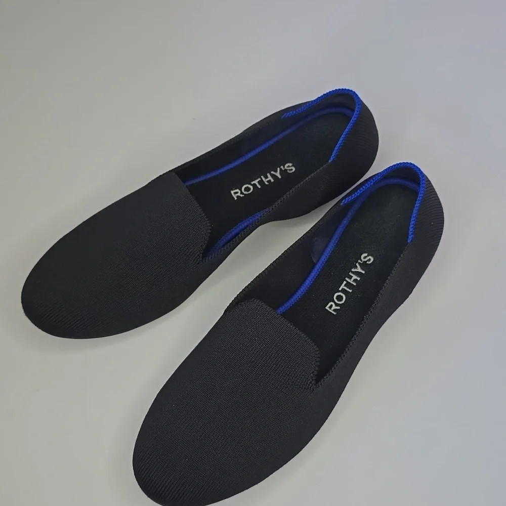 Rothy's The Loafer Black Round Toe Slip-On Flat Loafers - Picture 5 of 13